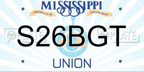 S26BGT Mississippi License Plate