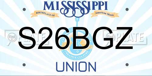 S26BGZ Mississippi License Plate