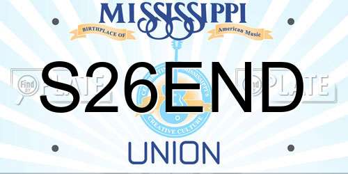S26END Mississippi License Plate