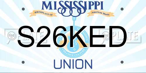 S26KED Mississippi License Plate