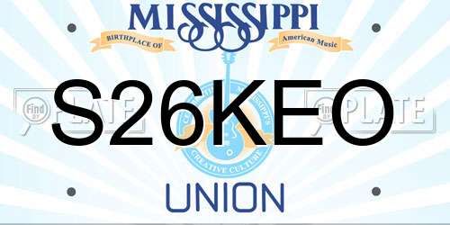 S26KEO Mississippi License Plate