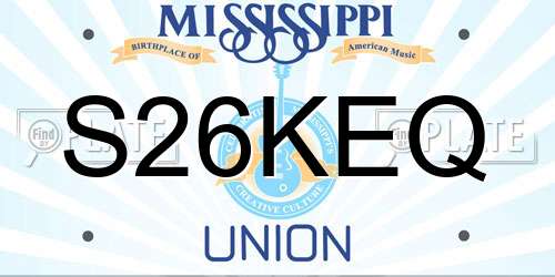 S26KEQ Mississippi License Plate