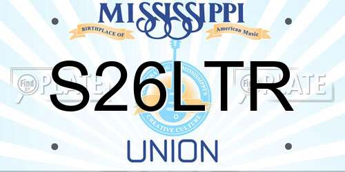 S26LTR Mississippi License Plate