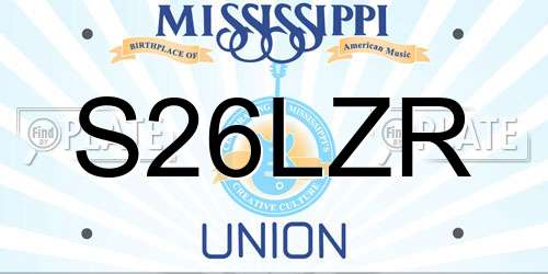 S26LZR Mississippi License Plate