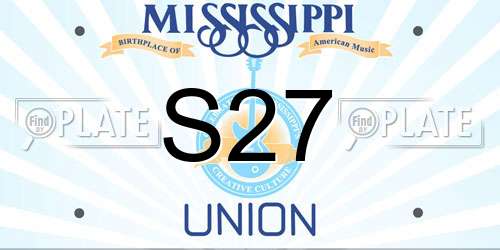 S27 Mississippi License Plate