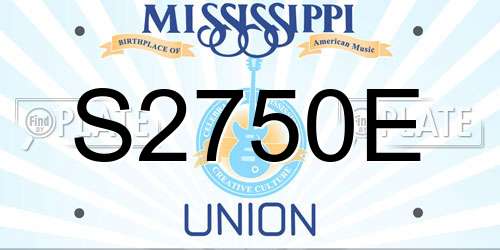 S2750E Mississippi License Plate