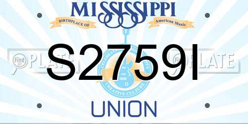 S2759I Mississippi License Plate