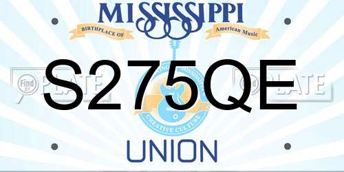 S275QE Mississippi License Plate
