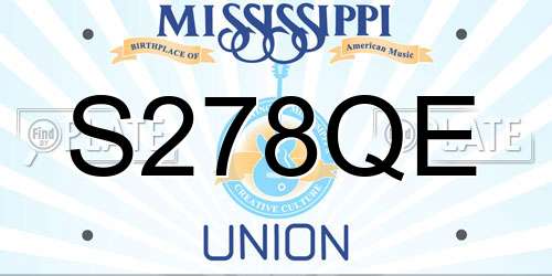 S278QE Mississippi License Plate