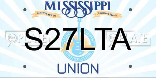 S27LTA Mississippi License Plate