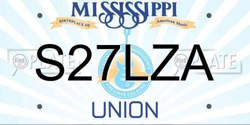 S27LZA Mississippi License Plate