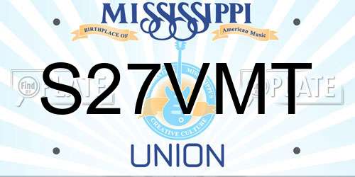 S27VMT Mississippi License Plate