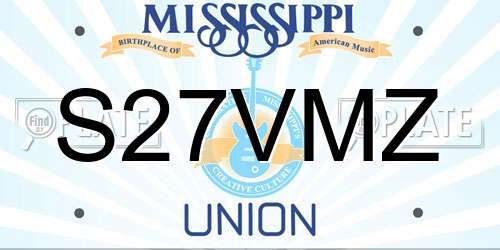 S27VMZ Mississippi License Plate