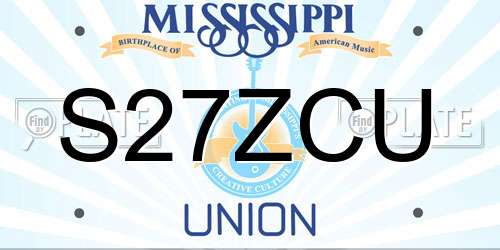 S27ZCU Mississippi License Plate
