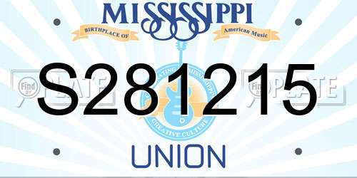 S281215 Mississippi License Plate