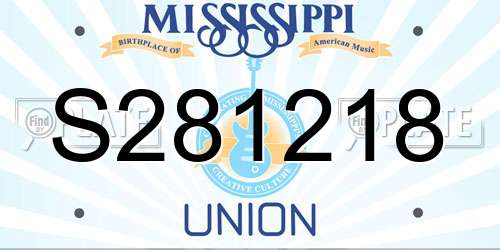 S281218 Mississippi License Plate