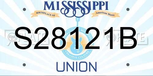 S28121B Mississippi License Plate