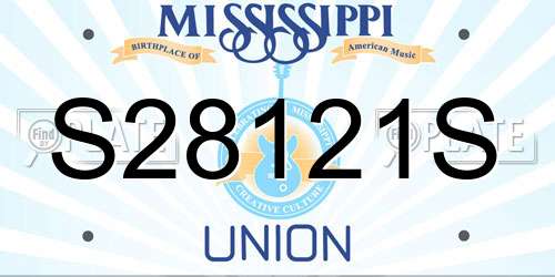 S28121S Mississippi License Plate