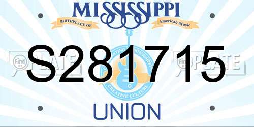 S281715 Mississippi License Plate