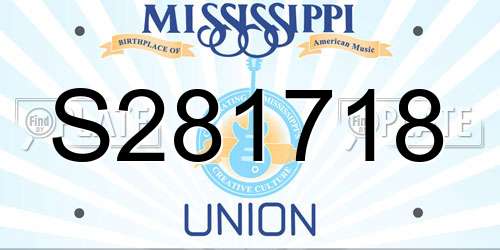 S281718 Mississippi License Plate