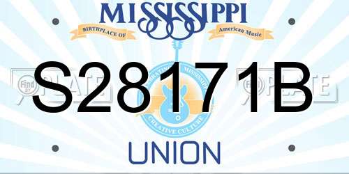 S28171B Mississippi License Plate