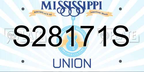 S28171S Mississippi License Plate