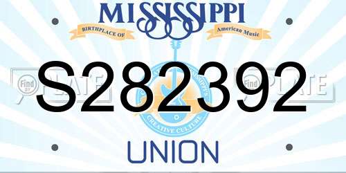 S282392 Mississippi License Plate