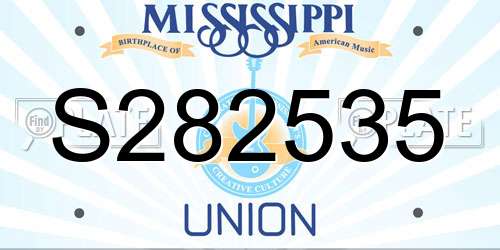 S282535 Mississippi License Plate