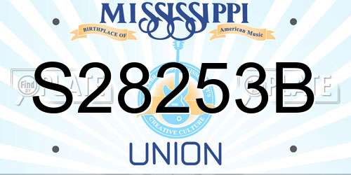 S28253B Mississippi License Plate
