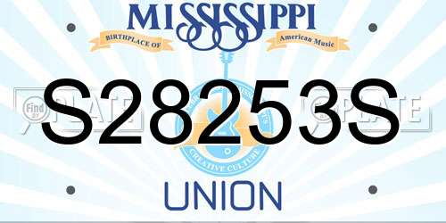 S28253S Mississippi License Plate