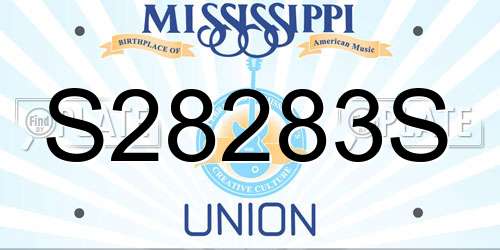 S28283S Mississippi License Plate