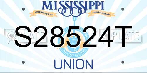 S28524T Mississippi License Plate