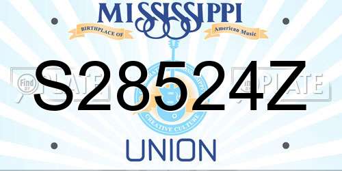 S28524Z Mississippi License Plate