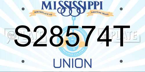 S28574T Mississippi License Plate