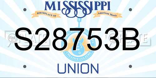 S28753B Mississippi License Plate