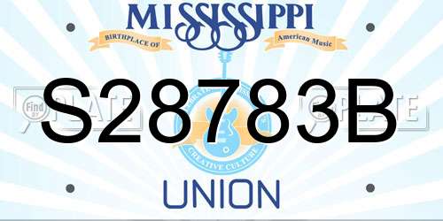 S28783B Mississippi License Plate