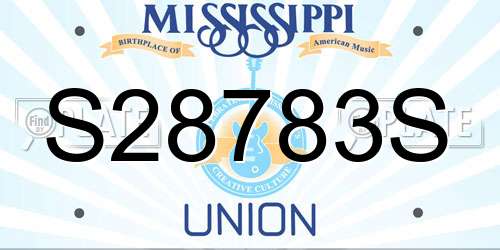 S28783S Mississippi License Plate