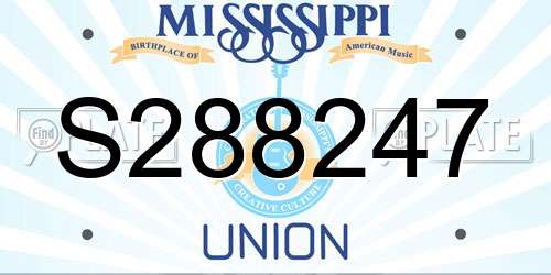 S288247 Mississippi License Plate