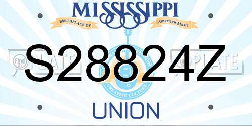 S28824Z Mississippi License Plate