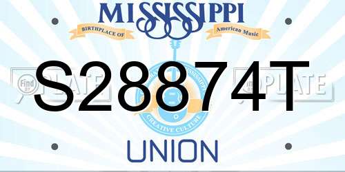 S28874T Mississippi License Plate