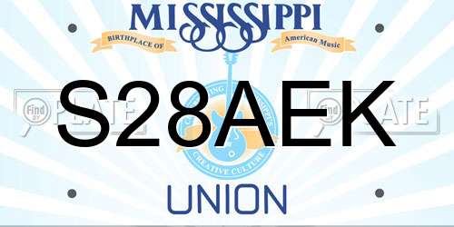 S28AEK Mississippi License Plate