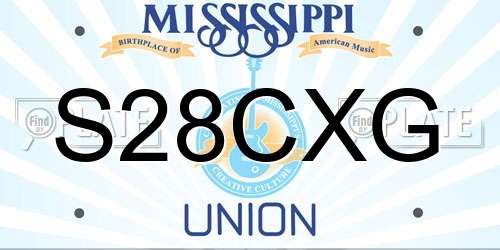 S28CXG Mississippi License Plate