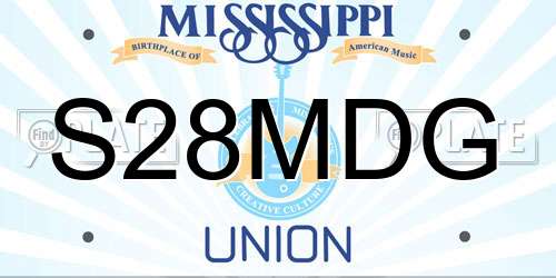 S28MDG Mississippi License Plate