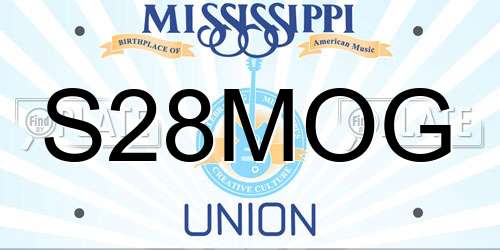 S28MOG Mississippi License Plate
