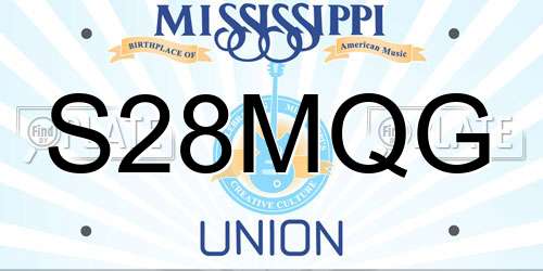 S28MQG Mississippi License Plate