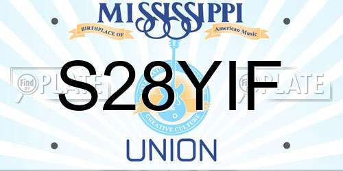 S28YIF Mississippi License Plate