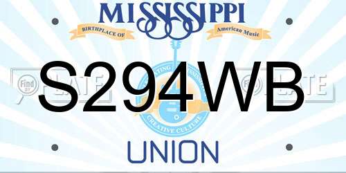 S294WB Mississippi License Plate