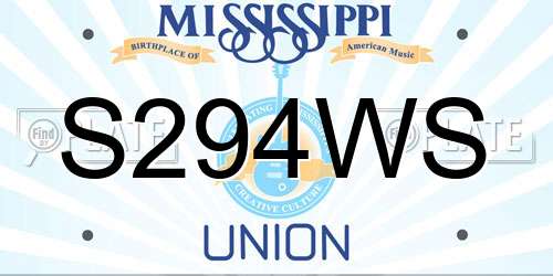S294WS Mississippi License Plate