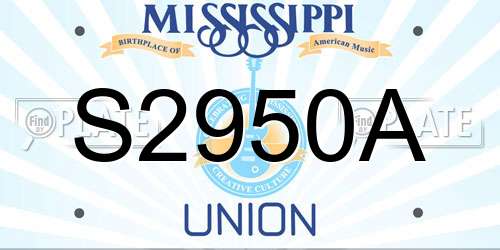 S2950A Mississippi License Plate
