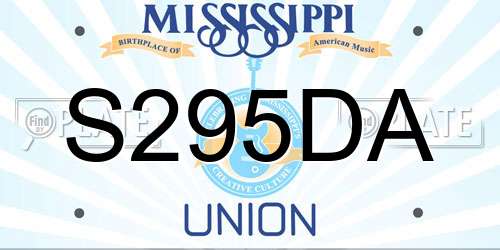 S295DA Mississippi License Plate